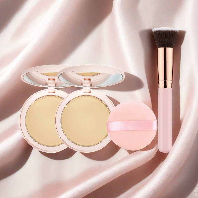 Powder Foundation Duo with Brush and Powder Puff